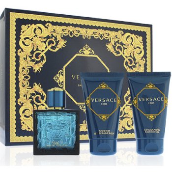 Versace Eros EDT 50 ml + sprchový gél 50 ml + balzam po holení 50 ml darčeková sada