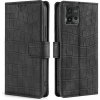 Peňaženkové kožené puzdro Crocodile Magnetic na Motorola Moto G72 - Čierna