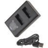 Duálna nabíjačka (Micro USB / Typ C) pre GoPro 9 batérie ako SPBL1B a ďalšie s displejom