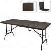 Turistický skladací stôl 180 x 75 x 72 cm v hnedej farbe hnedá