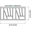 Príborník MINI pre šírku skrinky 900 mm (830x435mm (min.810x435mm) - biely)