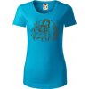Matka a dcéra v objatí - Dámske tričko z organickej bavlny Origin (GOTS) - 2XL ( Svetlý tyrkys )