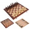 Gaira® Šachy drevené 3v1 24x24cm