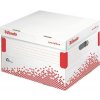 Esselte Speedbox archívný box so sklápacím vekom bielo červená A4