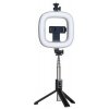 TopQ Bluetooth selfie tyč Ring Light P40D-1 s LED osvetlením čierna
