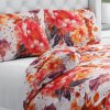 Biante Bavlnené posteľné obliečky Sandra SA-600 Veľké červeno-ružovo-oranžové kvety pivonky na bielom Predĺžené 140x220 a 70x90 cm