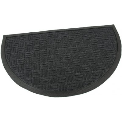 FLOMA Criss Cross čierna textilná gumová čistiace půlkruhová vstupná rohož 45 cm x 75 cm x 0,8 cm