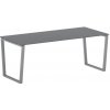 Kancelársky stôl PRIMO IMPRESS, 200x90 cm, sivostrieborná podnož, grafit