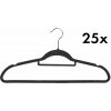 KESPER Vešiaky 25 ks, plast / zamat, antracit KESPER 16646
