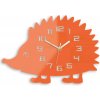 ModernClock Nástenné hodiny Jež 34 cm oranžové