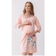 Dámska nočná košeľa materská Koaly svetle lososová
