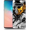 Picasee silikónový čierny obal pre Samsung Galaxy S10 G973 - Black Gold 2