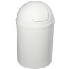 Kôš odpadkový, plastový, okrúhly, s výklopným vekom, 7L, biely