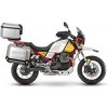 Kompletná sada hliníkových kufrov SHAD TERRA, 37L topcase 36L/47L bočné kufre, vrátane montážnej sady a platne SHAD MOTO GUZZI V 85 TT