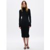 GAP Pletené midi šaty CashSoft Čierna XXS Čierna Čierna