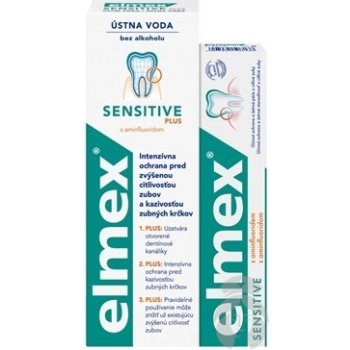Elmex Sensitive ústna voda 400 ml + Sensitive zubná pasta 75 ml