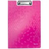 Leitz Wow A4 doska s klipom metalicky ružová