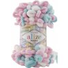 Alize Puffy Color 6377 - ružová-tyrkysová-biela