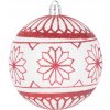 Gule MagicHome Vianoce, 6 ks, 8 cm, červeno - biele, s glitrami, na vianočný stromček
