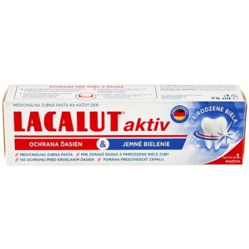 Lacalut Aktiv bieliaca zubná pasta pre zdravé zuby a ďasná 75 ml