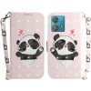 Peňaženkové 3D puzdro na Motorola Edge 40 Neo - Heart Panda