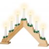 LED vianočný svietnik - 7 sviečok, 30cm, 2xAA, drevený