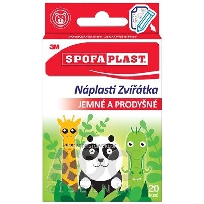 3M SPOFAPLAST č.114 Náplasti ZVIERATKÁ detské, 2 veľkosti, 1x20 ks