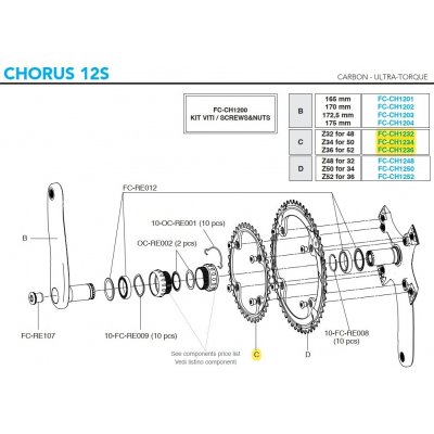 Převodník 12s Campagnolo CH, 34z, vč.šroubů (r.v. 2020 - ....)