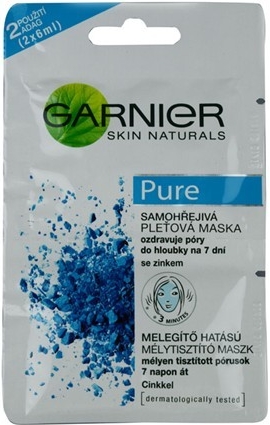 Garnier Skin Naturals Pure Samohrejivá pleťová maska pre problematickú a  mastnú pleť 2 x 6 ml od 1,52 € - Heureka.sk