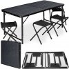 Turistický stôl Outdorium so sedadlami, nastaviteľný, čierny
