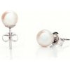 Strieborne Perlové náušnice 6 AAA Rhodiované striebro (925) Biela