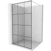 Mexen Kioto, sprchová zástena Walk-In 110 x 200 cm, 8mm číre sklo čierny vzor, brúsená oceľ profil, 800-110-101-97-77