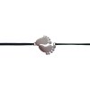 Šnúrkový minimalistický Glosery náramok s detskými nižičkami, chirurgická oceľ, šnúrka 0,8mm Obvod zápästia: S 16-17 cm, Šnúrka: hnedá, Prívesok: strieborný