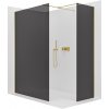 CERANO - Sprchová zástena Walk-in Onyx TL/P - 8 mm - hranatá vzpera - zlatá kartáčovaná, grafitové sklo - 100x90x200 cm
