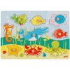 Goki Edukačná drevená vkladačka/puzzle s úchytmi Morský svet