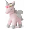 Plyšový jednorožec L s kvietkami, ružovo-sivý