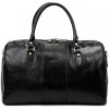 Florence LF243-3 čierna stredná kožená cestovná taška 45cm/30l