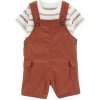 CARTER'S Set 2dielny tričko kr. rukáv, kraťasy na traky Brown&Color Stripes chlapec 3m 1N057710_3M