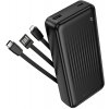 Borofone – Power Bank powerbanka s integrovanými USB-C, USB a Lightning káblami 20000 mAh s LED indikátorom – čierna