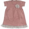 Mamatti Detské šaty s tylom, kr. rukáv, Happy - vínová, veľ. 86, 86 (12-18m)