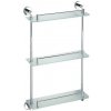 SAPHO XR608 X-Round E sklenená polička trojitá s hrazdou 38 x 67,5 x 13 cm