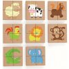 VIGA Drevené magnetické puzzle Zvieratká 32 dielikov