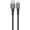 Technik MT-CD104 opletený prenosový/nabíjací kábel USB-A/USB-C 5V 3A 1m, čierna