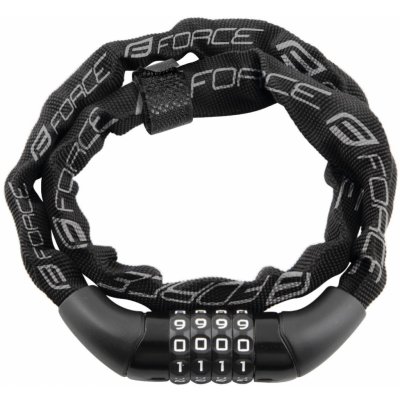 Zámok Force Chain kódový, 120cm/4mm, čierny
