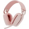 Logitech ZONE VIBE 100 náhlavná súprava cez ucho Bluetooth stereo ružová Redukcia šumu mikrofónu, Potlačenie hluku regulácia hlasitosti, Vypnutie zvuku; 981-001224