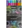 Artmagico Premium akrylové Markery wxtra jemný hrot 0.7 mm metalické sada 16 ks