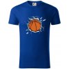 Basketbal lopta v triku - Tričko z organickej bavlny - M ( Kráľovská modrá )