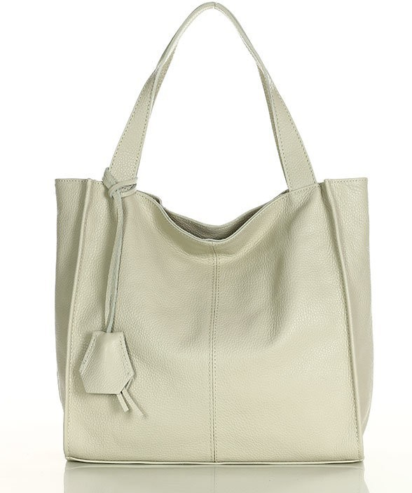 Mazzini Marco kožená shopper kabelka Portofino Max ivory béž s139f