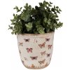 Clayre & Eef Béžový antik obal na kvetináč s motýlikmi Butterfly Paradise M - Ø 15*14 cm - Clayre & Eef