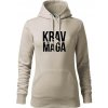 Nápis Krav Maga - Mikina dámská Cape s kapucí - L ( Ľadovo sivá )